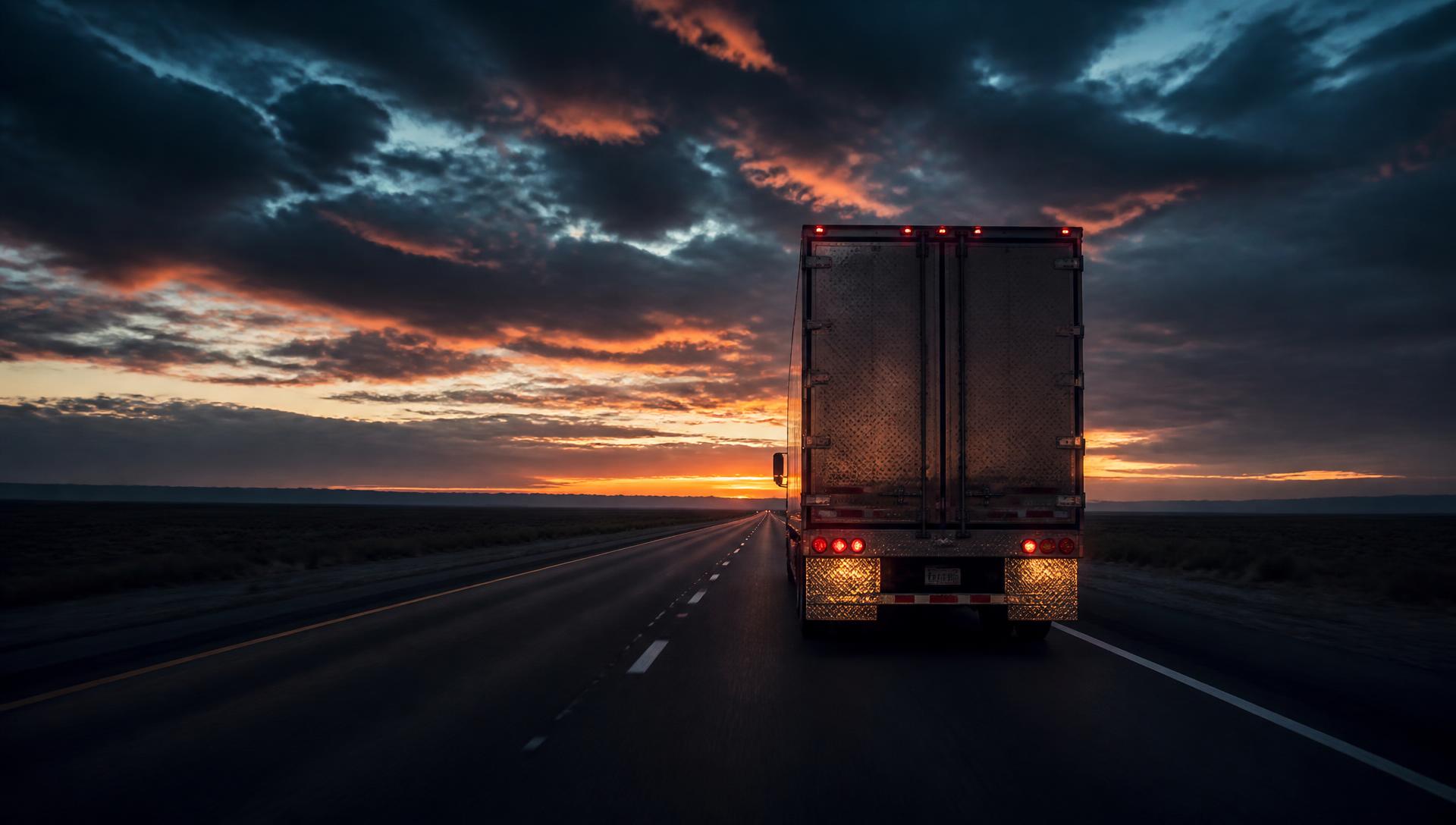 Highway stretching toward the horizon at dusk